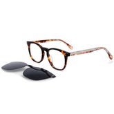Dempsey Glasses Frame With Polarized Sunglasses Clips Cat Eye Frames Southood Leopard
